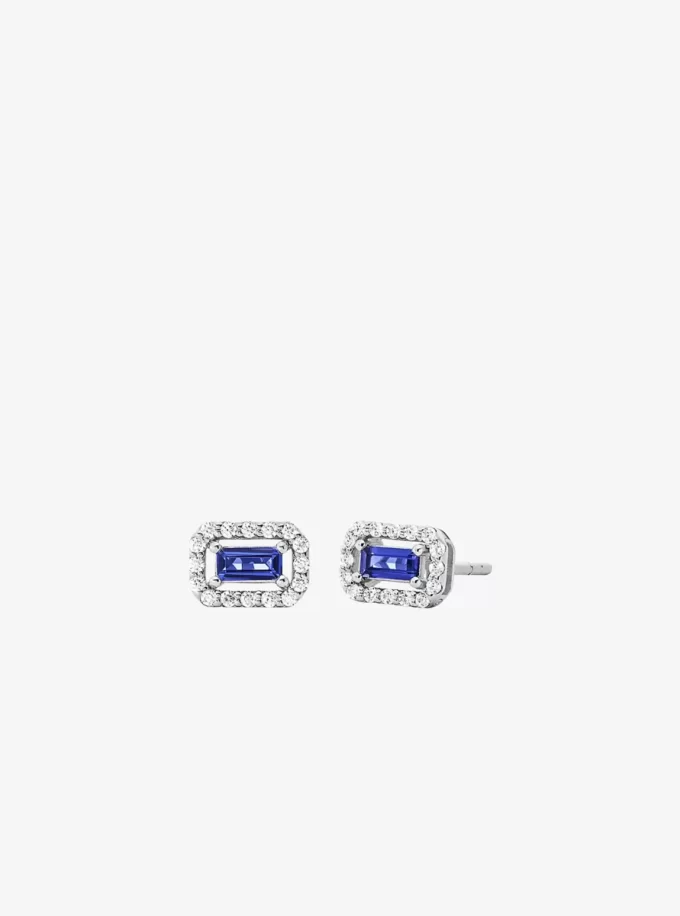 Precious Metal-Plated Sterling Silver Pavé Halo Stud Earrings Precious Metal-Plated Sterling Silver Pavé Halo Stud Earrings