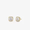 Precious Metal-Plated Sterling Silver Pavé Stud Earrings Precious Metal-Plated Sterling Silver Pavé Stud Earrings