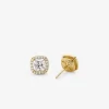 Precious Metal-Plated Sterling Silver Pavé Stud Earrings Precious Metal-Plated Sterling Silver Pavé Stud Earrings