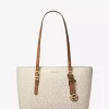 Quinn Medium Signature Logo and Leather Tote Bag