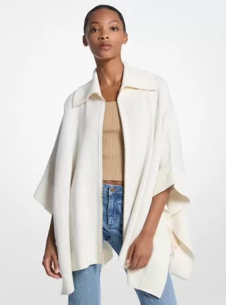 Reversible Logo Cotton Blend Zip-Up Poncho