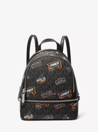 Rhea Extra-Small Printed Signature Logo Backpack Rhea Extra-Small Printed Signature Logo Backpack