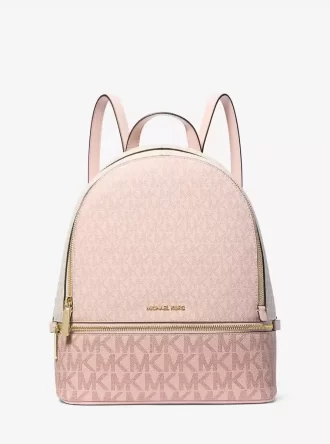 Rhea Medium Color-Block Signature Logo Backpack Rhea Medium Color-Block Signature Logo Backpack