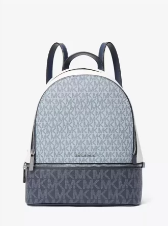 Rhea Medium Color-Block Signature Logo Backpack Rhea Medium Color-Block Signature Logo Backpack