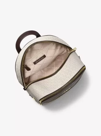 Rhea Medium Metallic Signature Logo Backpack Rhea Medium Metallic Signature Logo Backpack