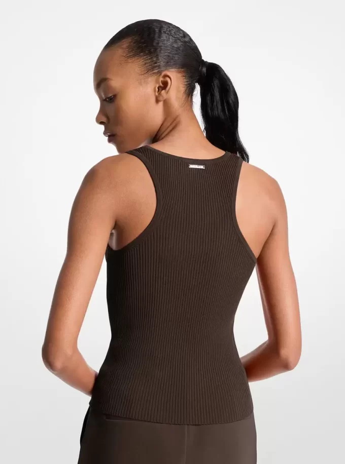 Ribbed Scoop-Neck Tank Top