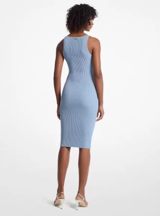 Ribbed Stretch Knit Midi Tank Dress