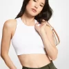Ribbed Stretch Viscose Cropped Tank Top