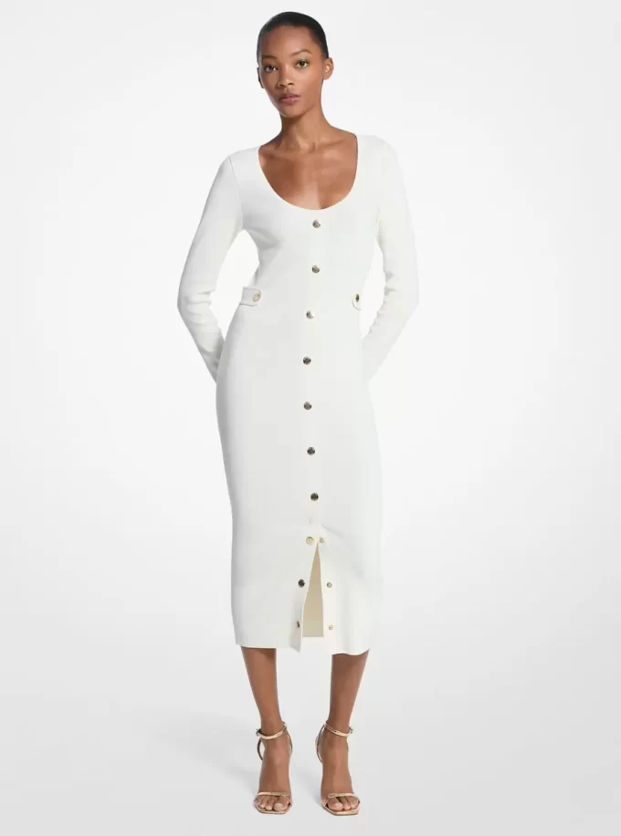 Ribbed Stretch Viscose Midi Dress Ribbed Stretch Viscose Midi Dress