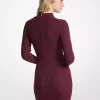 Ribbed Stretch Wool Mock Neck Dress Ribbed Stretch Wool Mock Neck Dress
