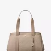 Romee Large Signature Logo and Leather Tote Bag