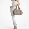 Romee Large Signature Logo and Leather Tote Bag