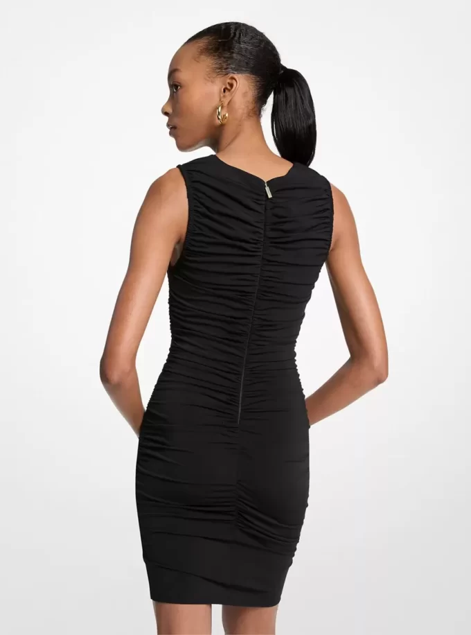 Ruched Stretch Matte Jersey Mini Dress Ruched Stretch Matte Jersey Mini Dress