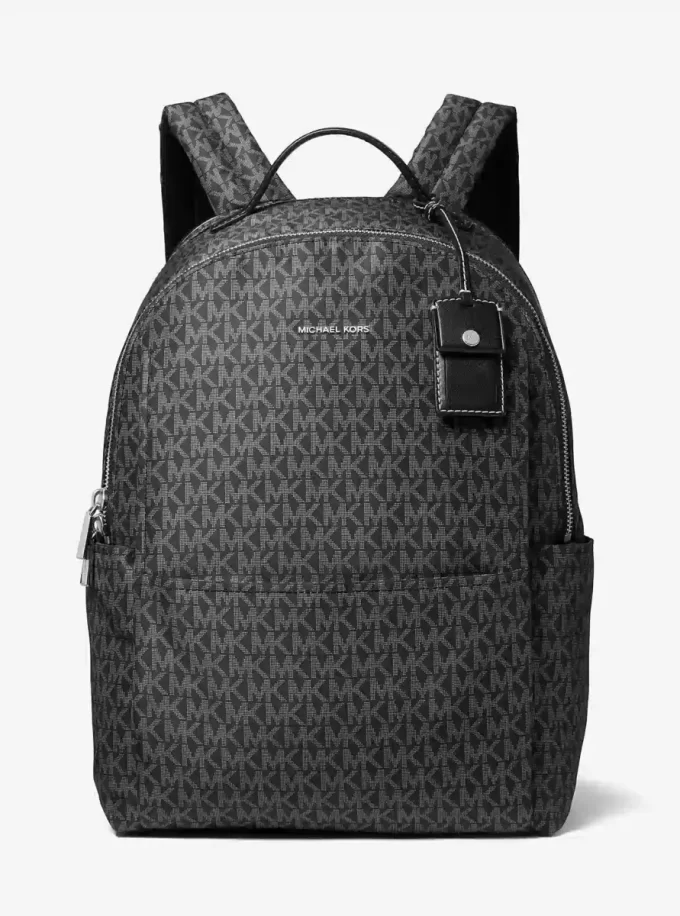 Sable Large Printed Signature Logo Backpack Sable Large Printed Signature Logo Backpack