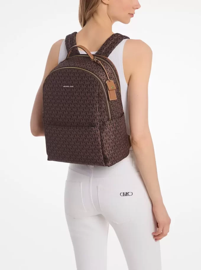 Sable Large Printed Signature Logo Backpack Sable Large Printed Signature Logo Backpack