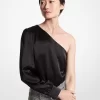 Satin One-Shoulder Top