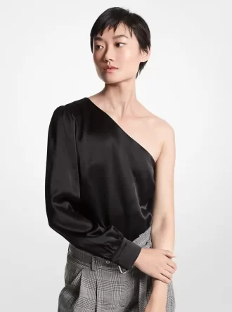 Satin One-Shoulder Top Satin One-Shoulder Top