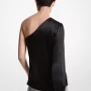 Satin One-Shoulder Top