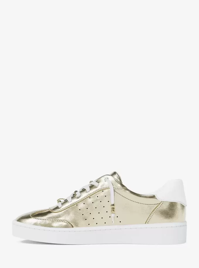 Scotty Embellished Metallic Leather Sneaker