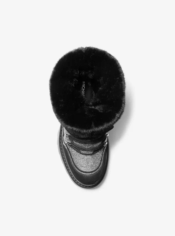 Shiloh Embellished Mixed-Media Boot Shiloh Embellished Mixed-Media Boot