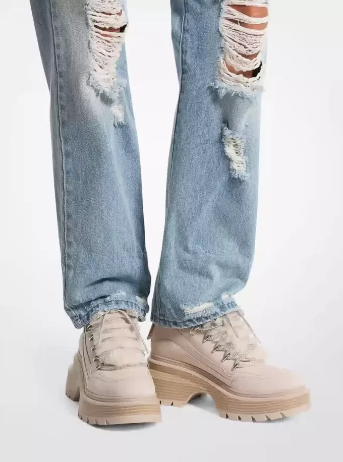 Shiloh Nubuck and Faux Fur Platform Boot