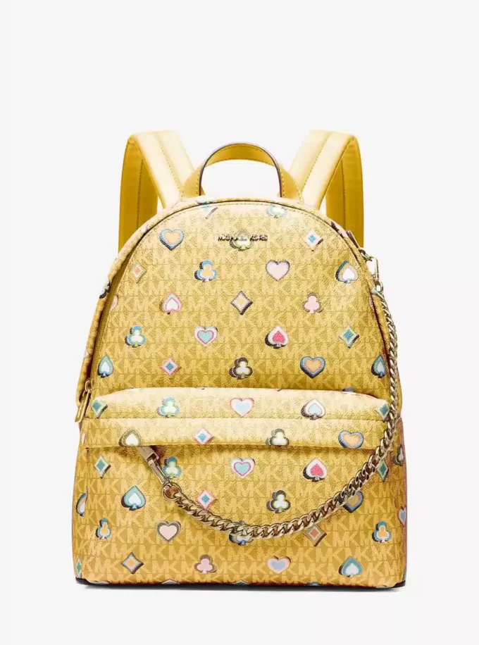 Slater Medium Printed Signature Logo Backpack Slater Medium Printed Signature Logo Backpack