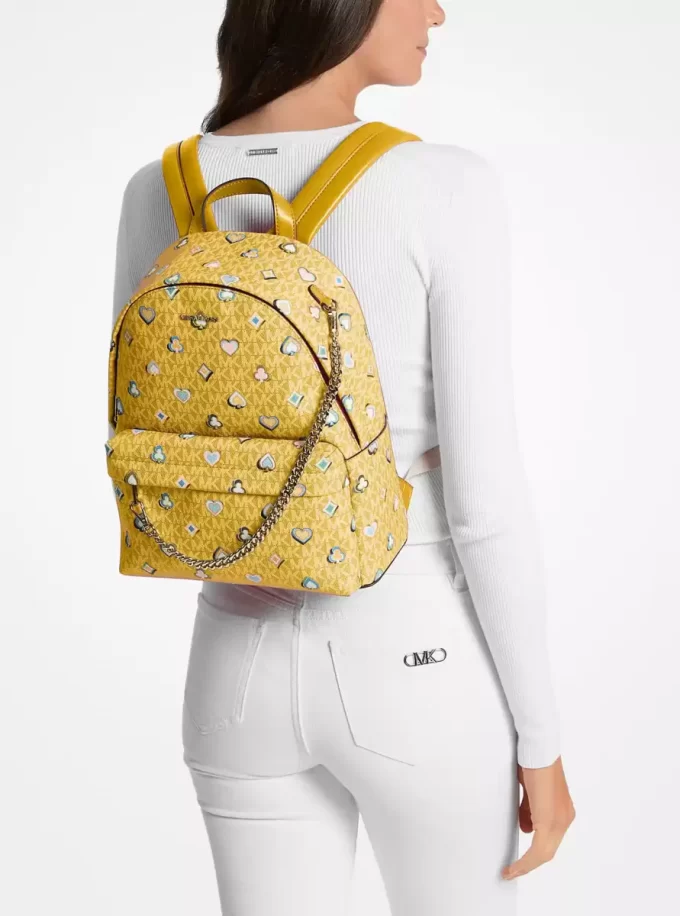 Slater Medium Printed Signature Logo Backpack Slater Medium Printed Signature Logo Backpack