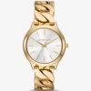 Slim Runway Gold-Tone Curb-Link Watch