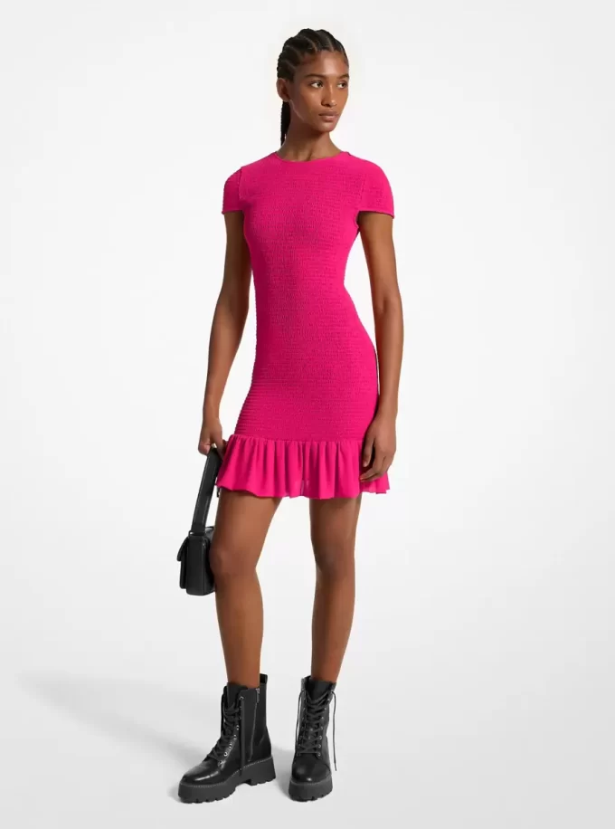 Smocked Georgette Mini Dress Smocked Georgette Mini Dress