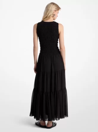 Smocked Georgette Tank Dress