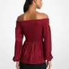Smocked Moiré Jacquard Off-The-Shoulder Top Smocked Moiré Jacquard Off-The-Shoulder Top