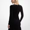 Smocked Stretch Velvet Dress Smocked Stretch Velvet Dress