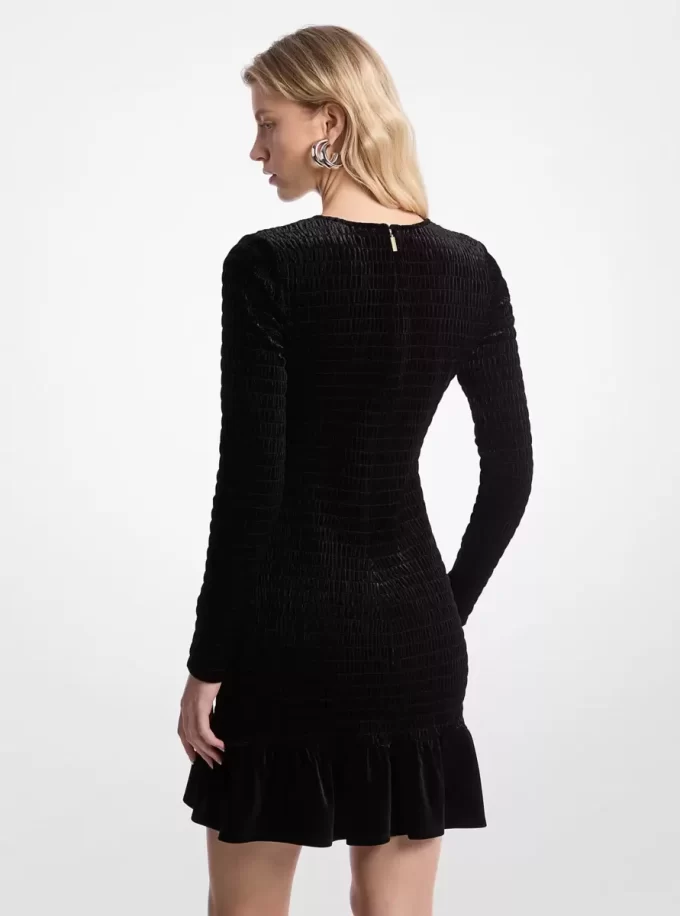 Smocked Stretch Velvet Dress Smocked Stretch Velvet Dress
