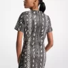 Snake Embossed Leather Mini Dress
