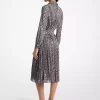Snake Print Georgette Pleated Shirtdress