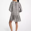 Snake Print Georgette Ruffle Mini Dress Snake Print Georgette Ruffle Mini Dress