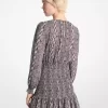 Snake Print Georgette Smocked Dress Snake Print Georgette Smocked Dress