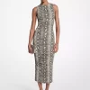 Snake Print Stretch Jersey Ruched Midi Dress Snake Print Stretch Jersey Ruched Midi Dress