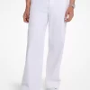 Stretch Cotton Wide-Leg Pants