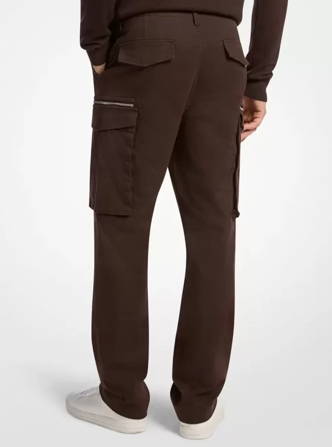 Stretch Cotton Zip Cargo Pants