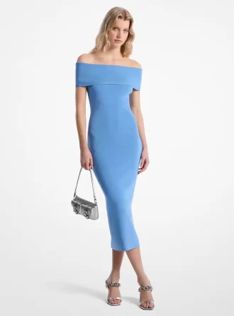 Stretch Knit Off-The-Shoulder Dress