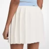 Stretch Knit Pleated Mini Skirt
