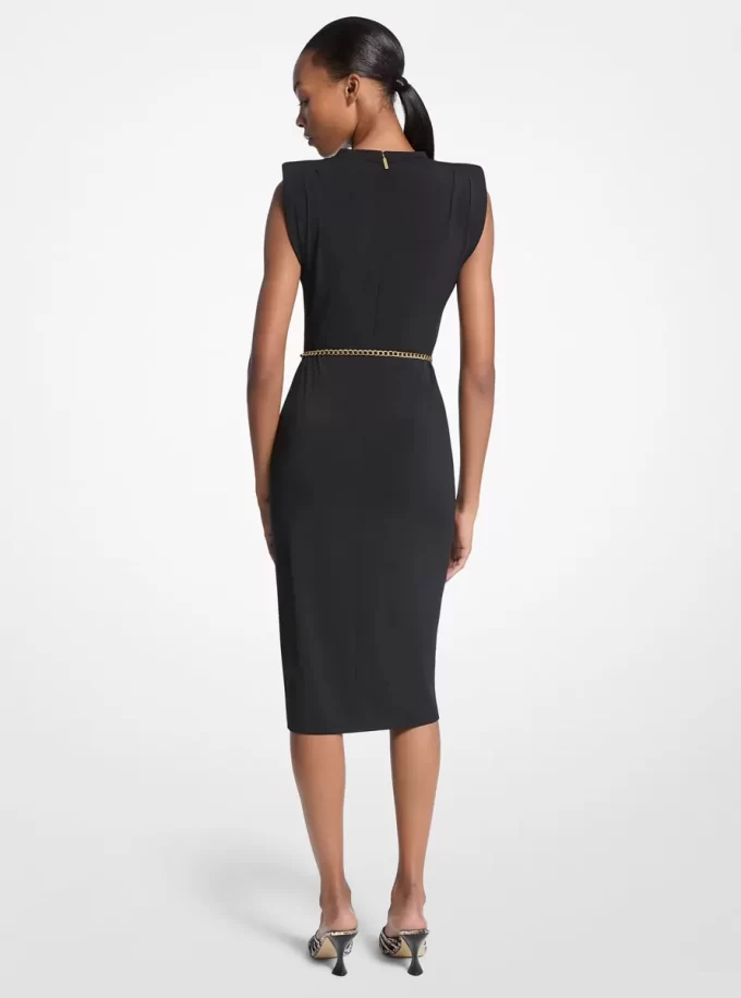 Stretch Matte Jersey Belted Dress Stretch Matte Jersey Belted Dress