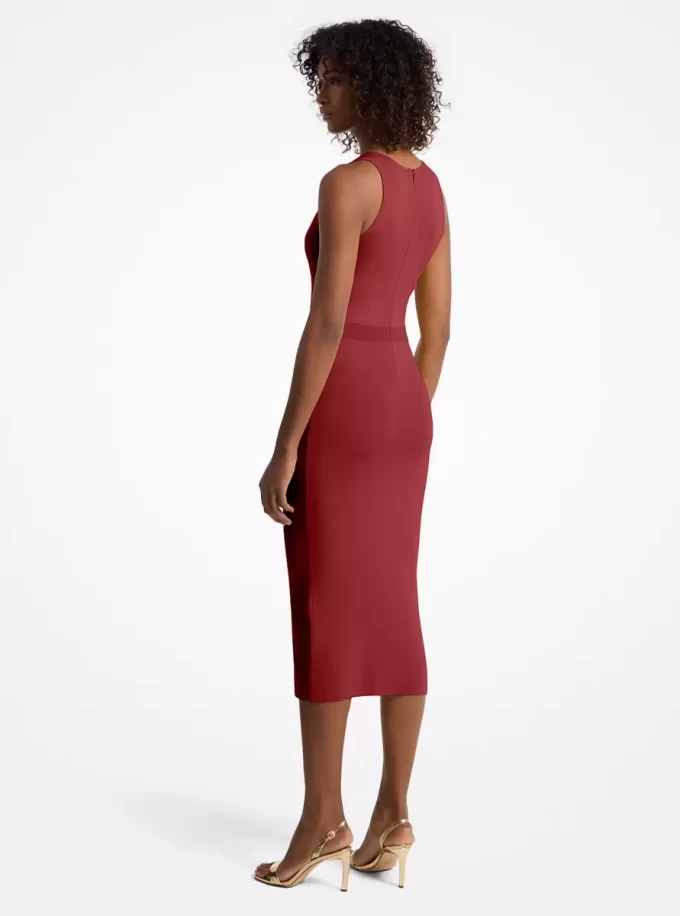 Stretch Viscose Blend Midi Tank Dress