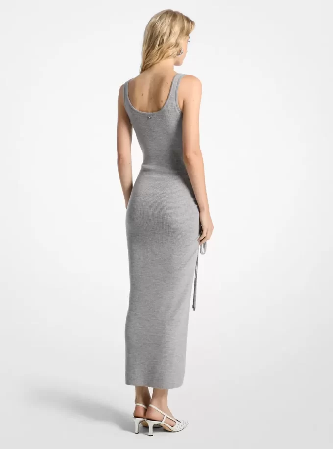 Stretch Wool Blend Ruched Tank Dress Stretch Wool Blend Ruched Tank Dress