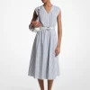 Striped Cotton Poplin Belted Midi Dress Striped Cotton Poplin Belted Midi Dress