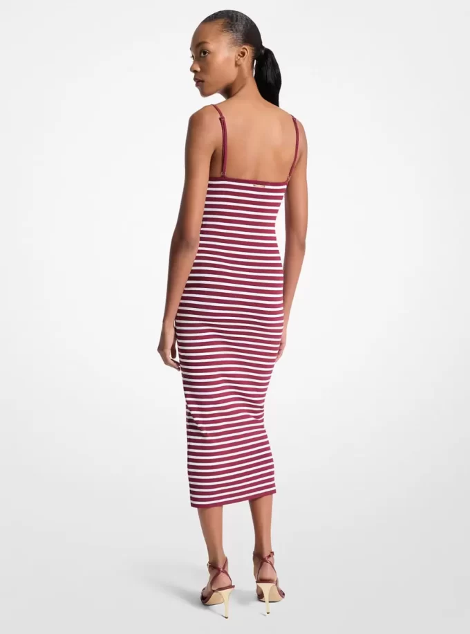 Striped Stretch Viscose Blend Midi Dress Striped Stretch Viscose Blend Midi Dress