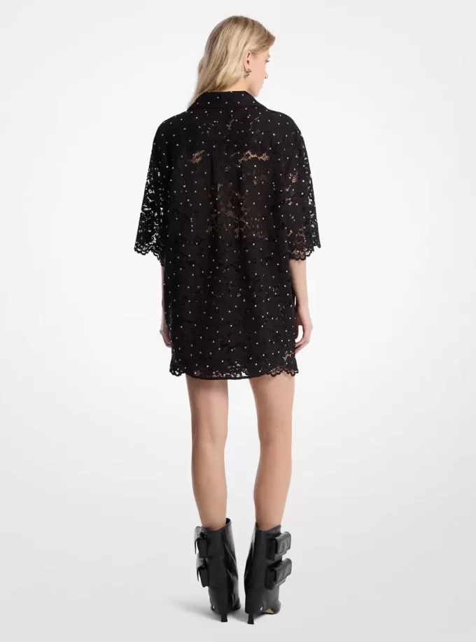 Studded Corded Floral Lace Shirt Studded Corded Floral Lace Shirt