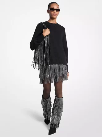Studded Fringe Mini Skirt Studded Fringe Mini Skirt