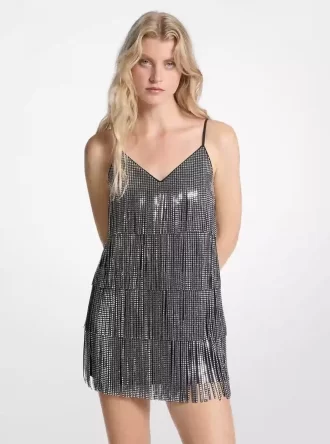 Studded Fringe Slip Dress